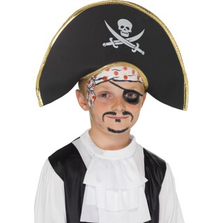 Kinder Piratenhut Kapitän Hut schwarz