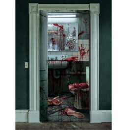 Halloween Raum Deko Tür Poster Blutiges Badezimmer 80x180cm