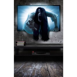 Halloween Deko Horror TV selbstklebend 70x80cm