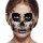 Skelett Kopf Gesicht Aufkleber Klebe Sticker Fake Tattoo 30x14cm