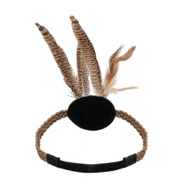 Hippie Kostüm-Set mit Stirnband Feder-Ohrring und Armband