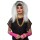 80er Jahre Neon Kostüm-Set Beinstulpen Netzhandschuh Ohclips Halsketten Armbänder