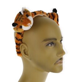 Lustiger Tiger Haarreif Orange Schwarz