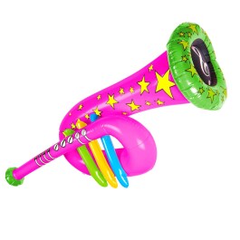 Aufbalsbare Tuba Trompete Clown Rosa 63cm