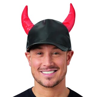 Teufel Basecap mit Hörnern Basaballmütze Teufels-Hörnchen