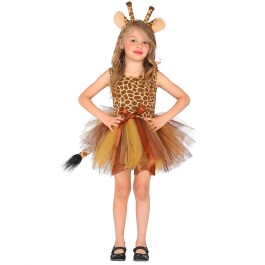 Giraffe Kinderkostüm mit Kleid, Tutu und Haarreif 110 cm 3-4 Jahre