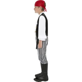 Kinder Piraten Kostüm Piratenoutfit schwarz weiß S 128 cm