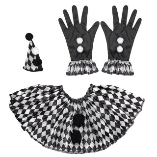 Pierrot Clown Kostüm Set für Damen