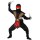 Rotes Ninja Kinderkostüm mit Waffen-Set 116 cm