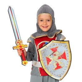 Kinder Ritter Schwert mit Schild aus Schaumstoff