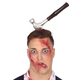 Halloween Haarreif Hammer im Kopf