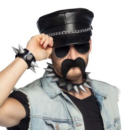 Set Rocker mit Mütze Partybrille Halskette Armband...