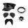 Set Rocker mit Mütze Partybrille Halskette Armband und Schnurrbart