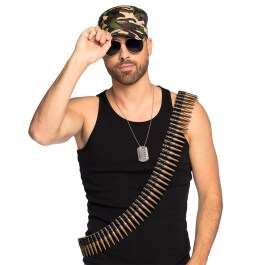 Set Soldat mit Mütze Partybrille Halskette und...