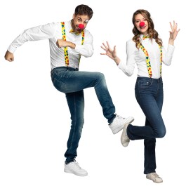 Verkleidungsset Clown mit Clownsnase Fliege und...
