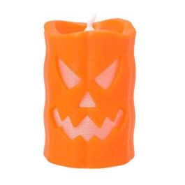 LED-Kerze Kürbis 10 x 6cm Halloween Deko