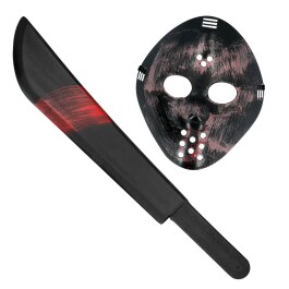 Halloween Macheten-Killer Set mit Gesichtsmaske und...