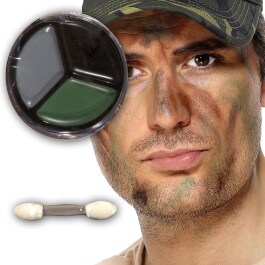 Tarnschminke Camouflage make up braun schwarz grün