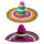 Multicolor Sombrero Hut - Mexikaner Sombreros - Rand gelb