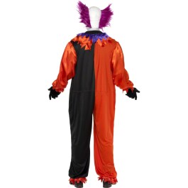 Horror Clown Kostüm Clownskostüm Bobo rot schwarz L 52/54