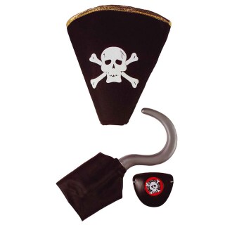 Piratenkostüm-Set – Mit Augenklappe, Bandana & Aufblasbarem Messer | 5-teiliges Halloween-Outfit