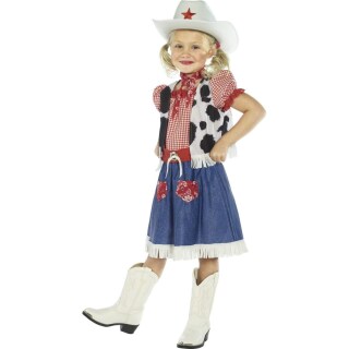 Kinder Cowgirl Kostüm Westernkostüm Mehrfarbig S 128 cm