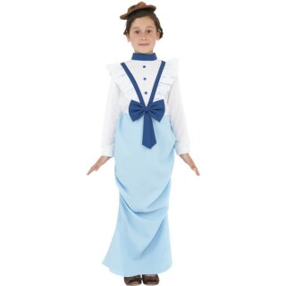 Viktorianisches Kleid Mädchen Kinderkostüm blau M 140 cm