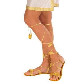 Damen Römersandalen Antike Schuhe Elfenschuhe gold