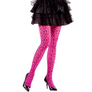 Pinke Leopard Strumpfhose Leopardenstrumpfhose Damenstrumpfhose