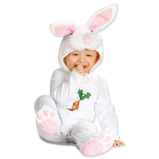 Paar Ohren Kaninchen Lang Weiß-Rosa Accessoire Kostüm Hase