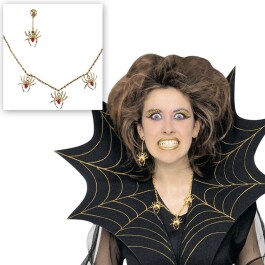 Spinnen Hexen Schmuck Spinnenkette und Spinnenohrringe