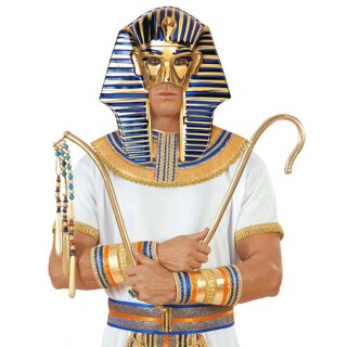 Ägyptische Pharao Maske Pharaomaske gold-blau