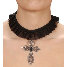 Gothic Kreuz Kette Edelstein Kreuzkette Halsband