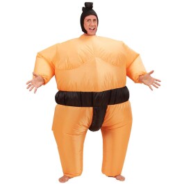 Sumoringer Kostüm aufblasbar Sumo Anzug hautfarbend