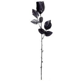 Schwarze Gothic Rose Kunstblume Deko Blume 44 cm