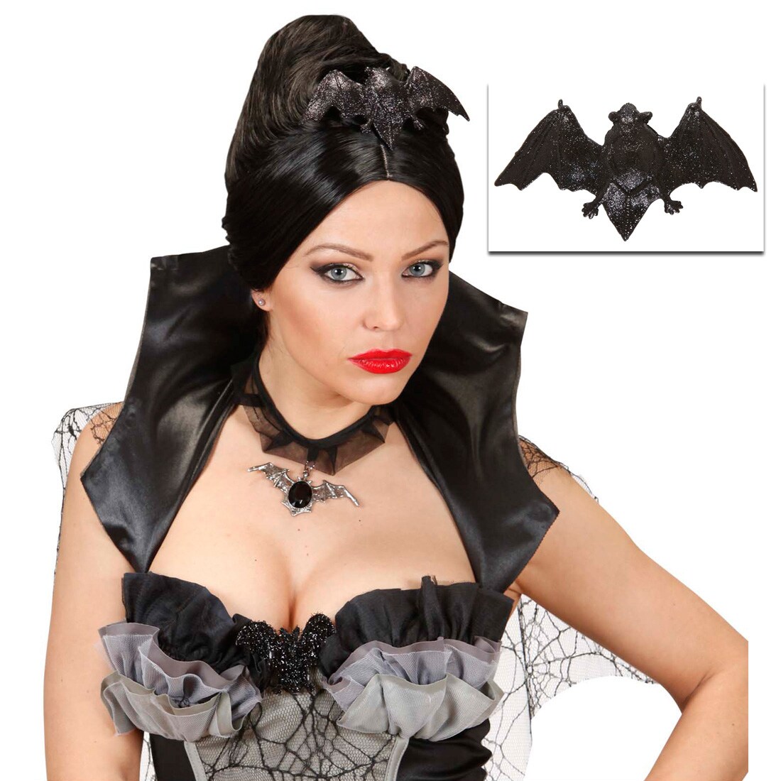 Kefley Halloween Fledermaus Stirnband & Haarspangen Set – Pink, Für Frauen & Mädchen, Kostümzubehör