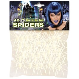 42 x Selbstleuchtende Spinnen Dekospinnen Deko Halloween