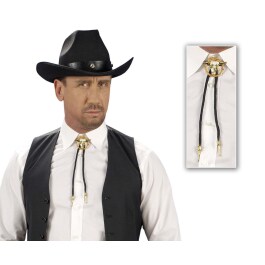Cowboy Krawatte Western Fliege schwarz-gold