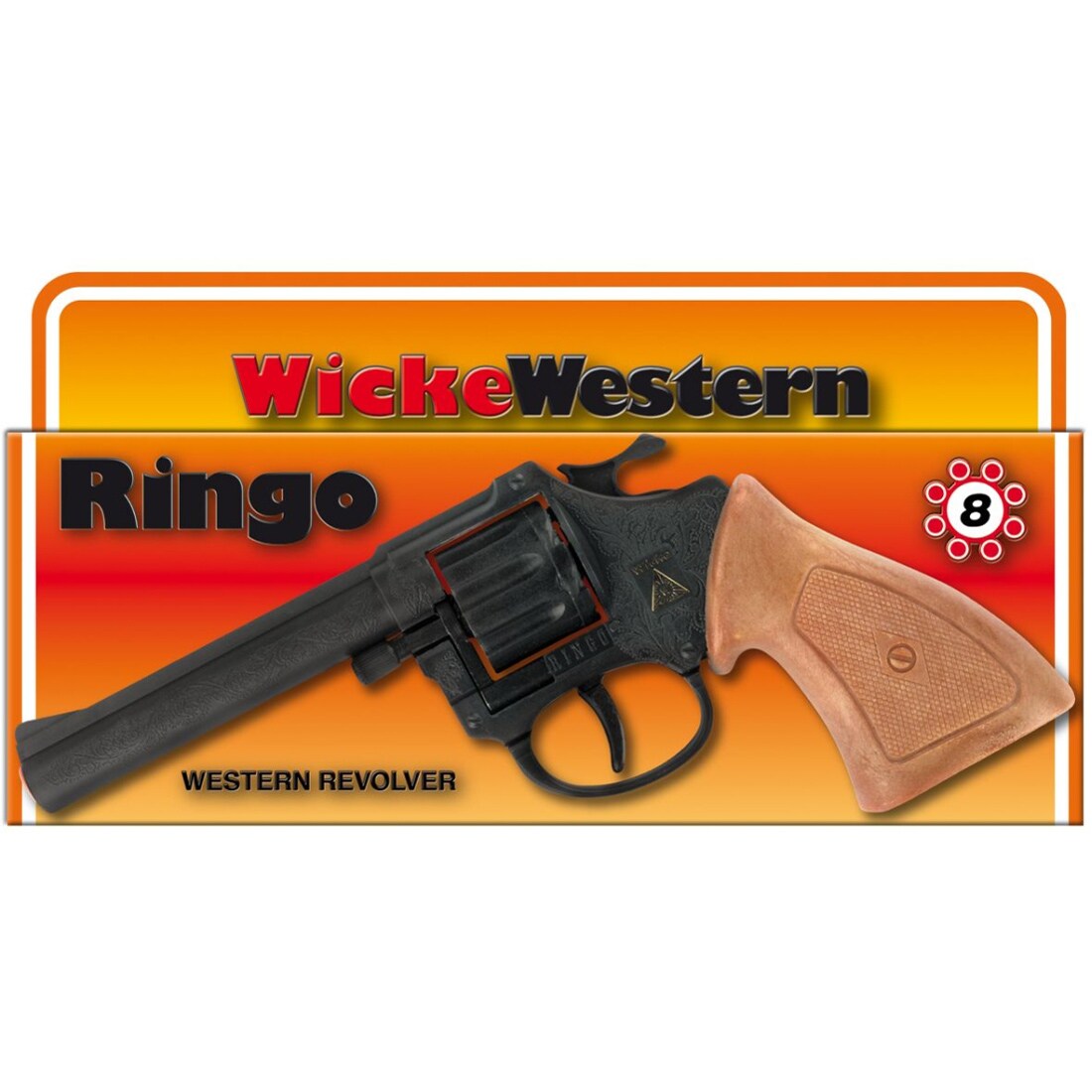 Cowboy-Weste Für Kinder – Schwarz Mit Roten Fransen, Sheriffstern Und Revolver-Motiven, Größe 116