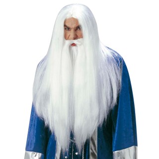 Weißer Zauberer Kostüm Magier Herrenkostüm Gandalf Dumbledore Merlin Verkleidung 