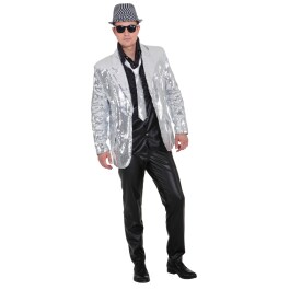 Paillettenjacke Show Jacket Kostüm silber 52/54