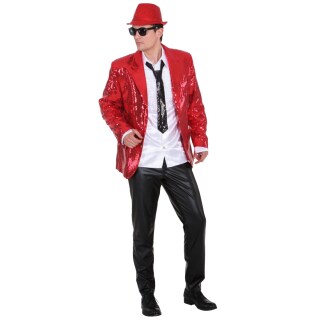 Paillettenjacke Show Jacket Kostüm rot 52/54