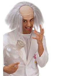 Professor Einstein Perücke mit Glatze Karneval