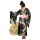 Schwarzer Kimono - Kostüm Geisha mit Blüten 34/36