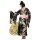 Schwarzer Kimono - Kostüm Geisha mit Blüten 38/40