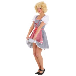 Dirndl mit Schürze blau-rot Kostüm Oktoberfest Tracht 42