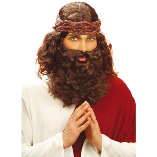 Prediger Perücke Jesus mit Bart Karneval Heiliger