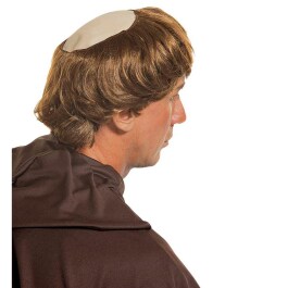 Priester Perücke Mönch mit Glatze Fasching Pater