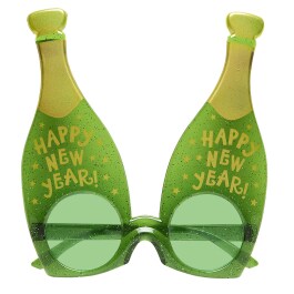 Silvester Partybrille Champagnerflaschen Scherzbrille
