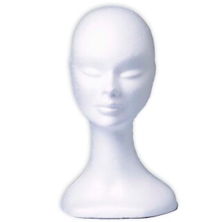 Styroporkopf Frau Damen Perückenkopf weiß